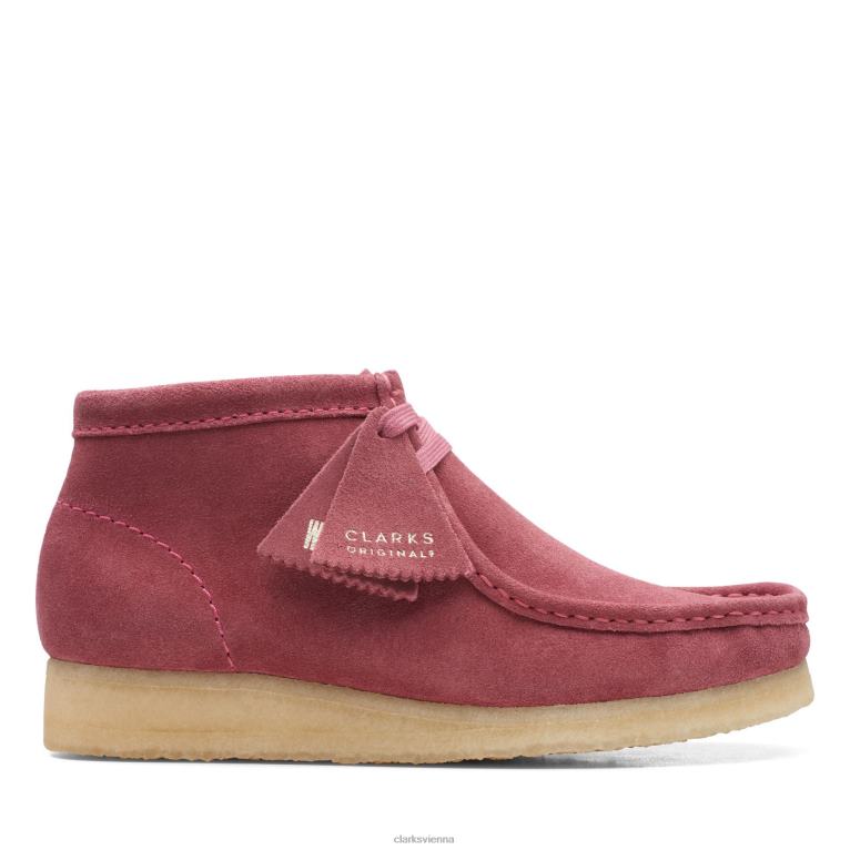 Frauen Clarks Rosa Clarks Wallabee-Stiefel 80BRV3147 Rosa