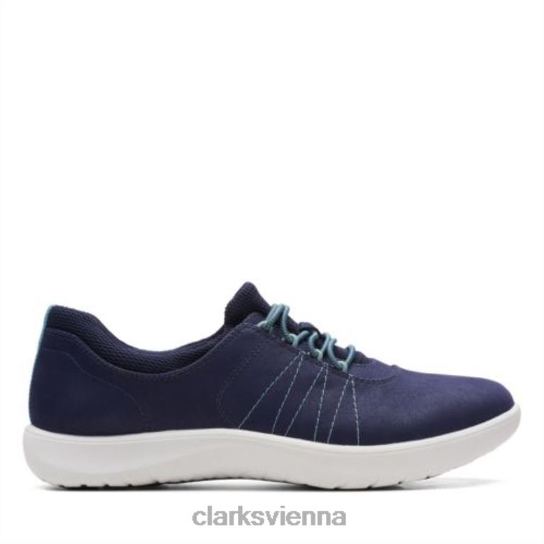 Frauen Clarks Adella Walk Clarks Dark Navy 80BRV3863 dunkles Marineblau