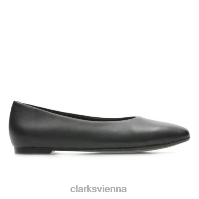 Frauen Clarks Chia-Violett-Schwarz-Leder-Clarks 80BRV3886 schwarzes Leder