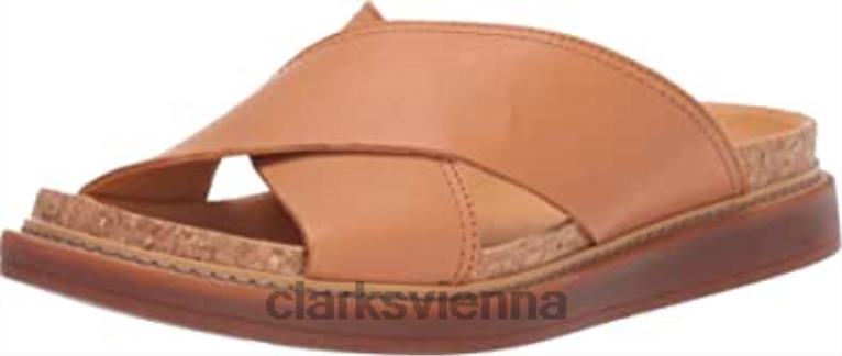 Frauen Clarks Clarks Damen Trace Drift hellbraunes Leder 80BRV409