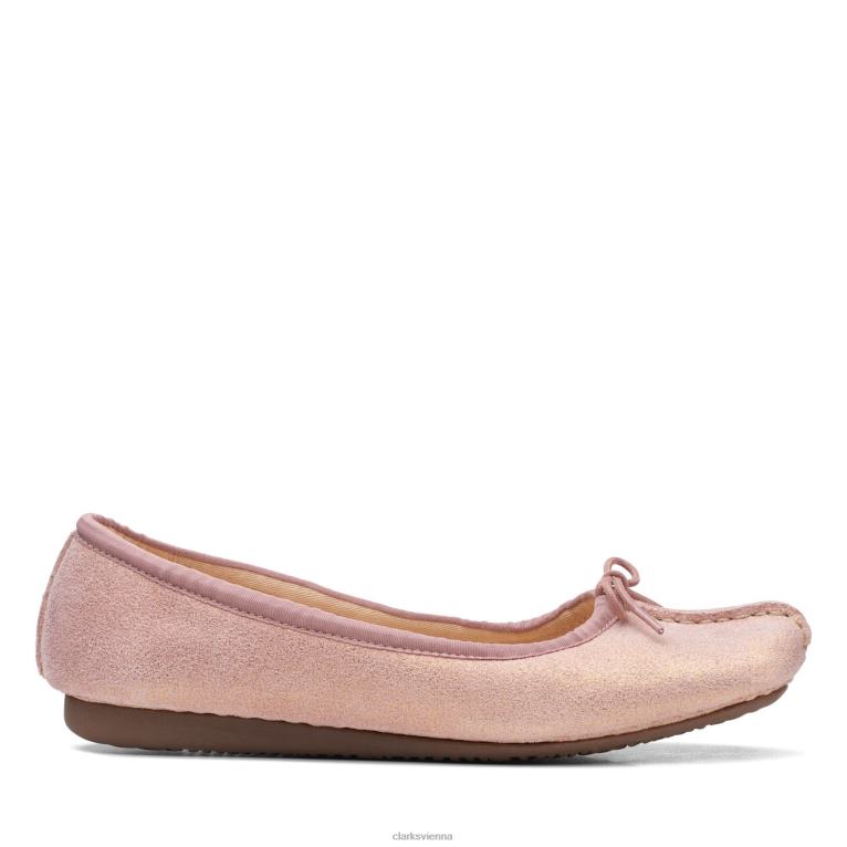 Frauen Clarks Clarks Freckle Ice Pink Metallic 80BRV3130 Rosa-Metallic