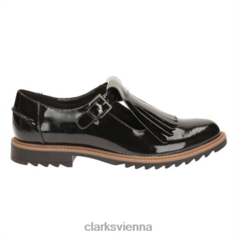 Frauen Clarks Clarks Griff Mia schwarzes Lackleder 80BRV3882 schwarzes Lackleder