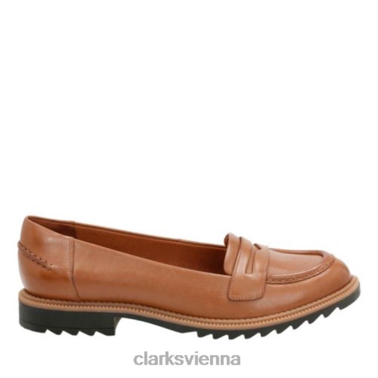 Frauen Clarks Clarks Griff Milly Tan Leder 80BRV3874 braunes Leder