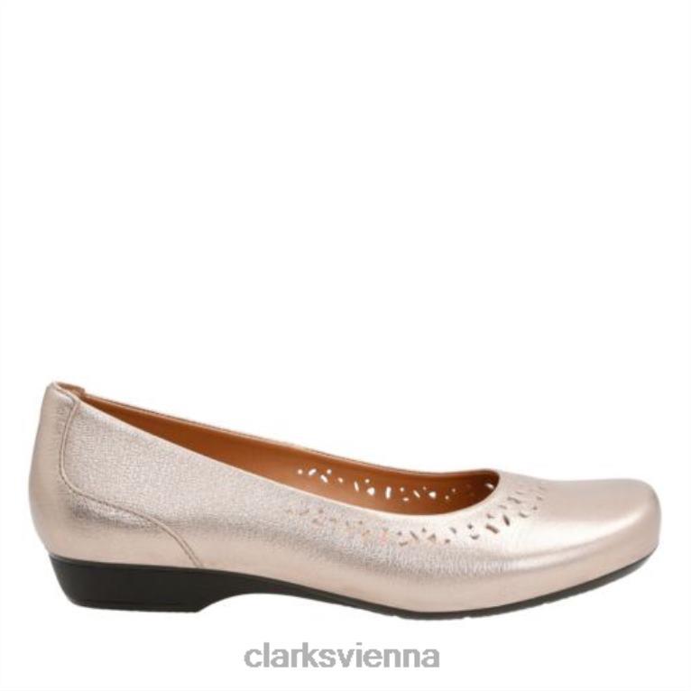 Frauen Clarks Goldmetallic Clarks Blanche Garryn 80BRV3984 Goldmetallic