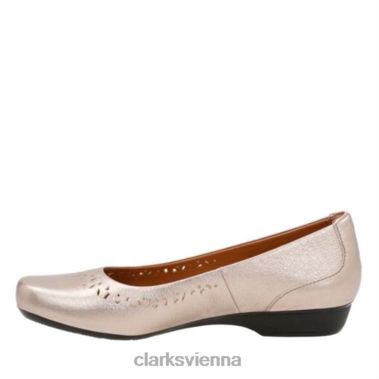 Frauen Clarks Goldmetallic Clarks Blanche Garryn 80BRV3984 Goldmetallic