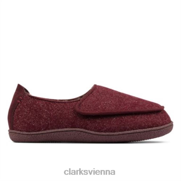 Frauen Clarks Home Charm Clarks Burgundy Intrest 80BRV3895 Burgunder Interesse