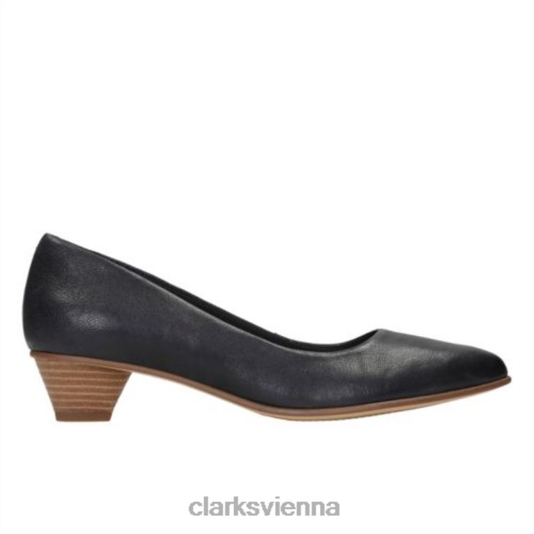 Frauen Clarks Mena Bloom Clarks schwarzes Leder 80BRV4047 schwarzes Leder