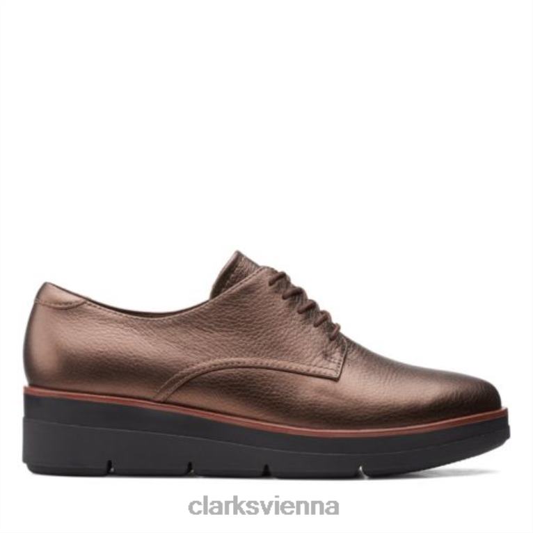 Frauen Clarks Shayllace Bronze Metallic Clarks 80BRV3926 bronzemetallic