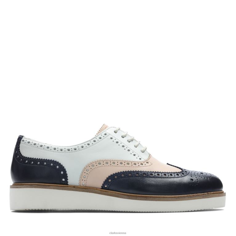 Frauen Clarks Baille Brogue Clarks Navy 80BRV3335 Marine