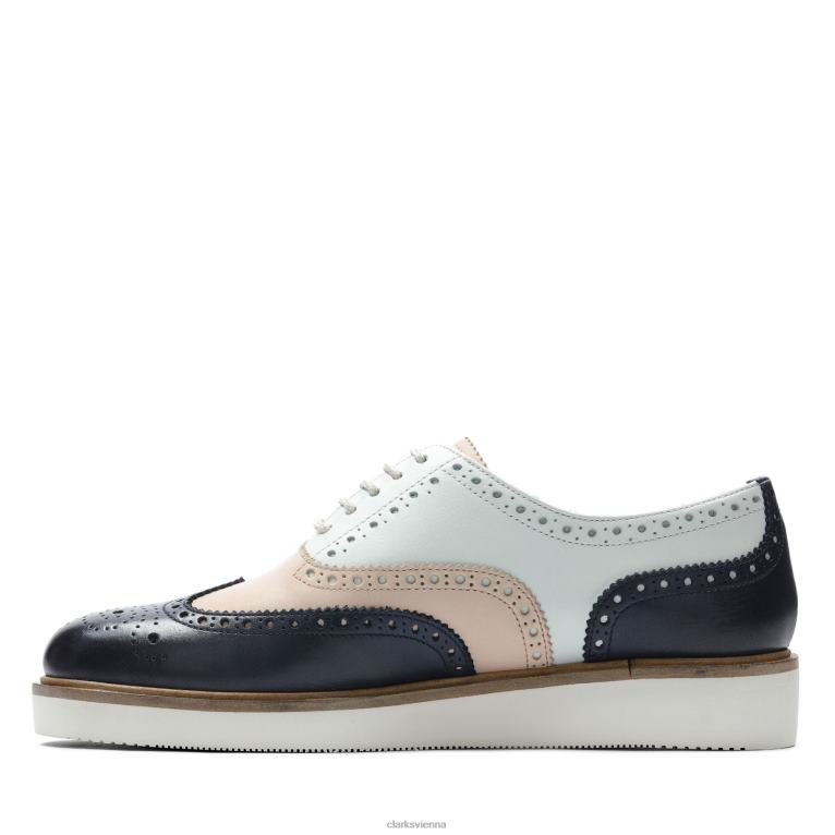 Frauen Clarks Baille Brogue Clarks Navy 80BRV3335 Marine