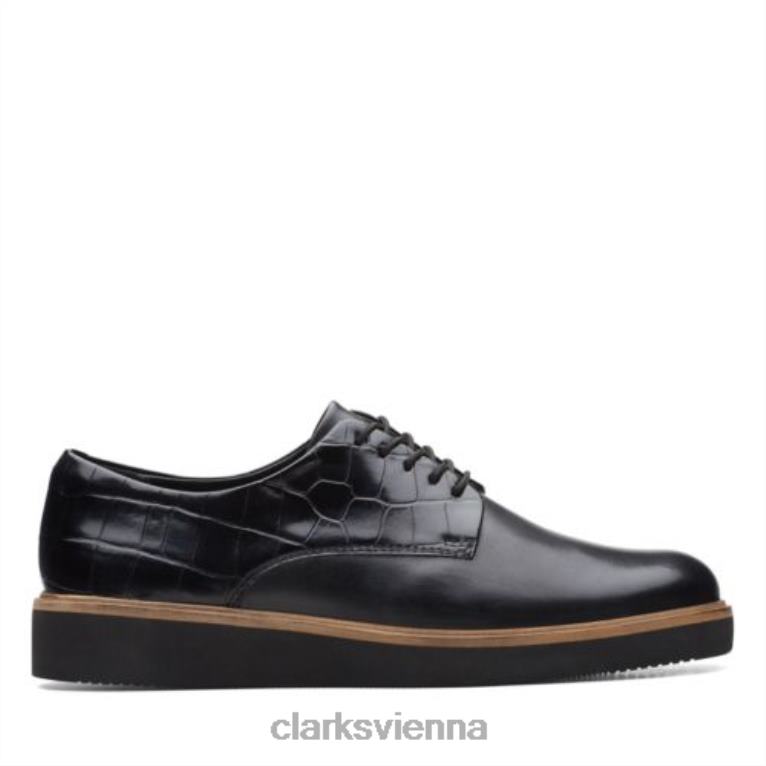 Frauen Clarks Schwarzer Kombi-Clarks-Glickly-Derby 80BRV3867 schwarze Kombi