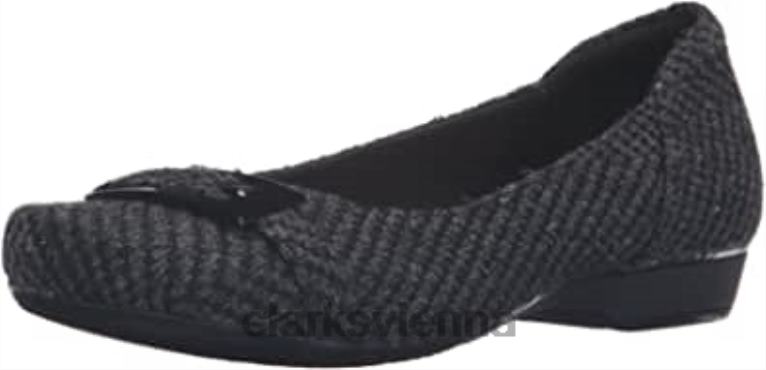 Frauen Clarks Damen Blanche West Flat Black Synthetik Clarks 80BRV2166