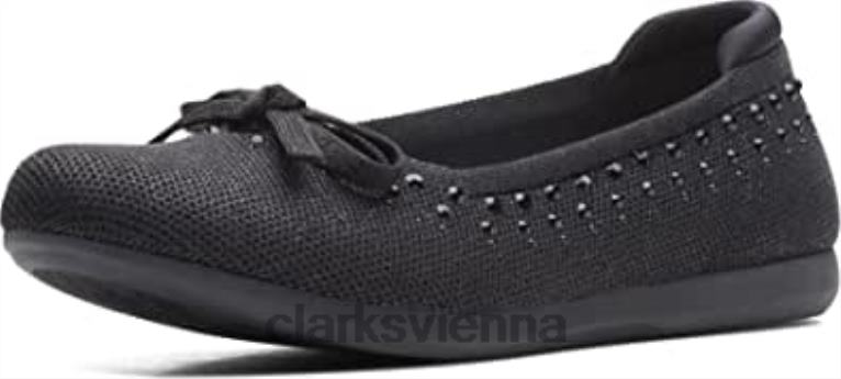 Frauen Clarks Schwarze Damen-Carly-Hope-Flat-Clarks 80BRV748 Schwarz