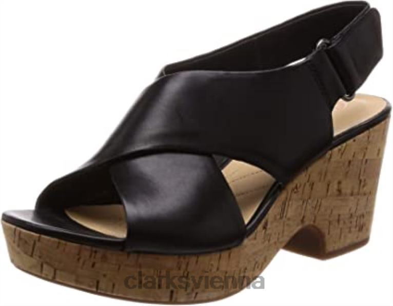 Frauen Clarks Schwarze Damen-Knöchelriemensandalen 261413944 von Clarks 80BRV2692