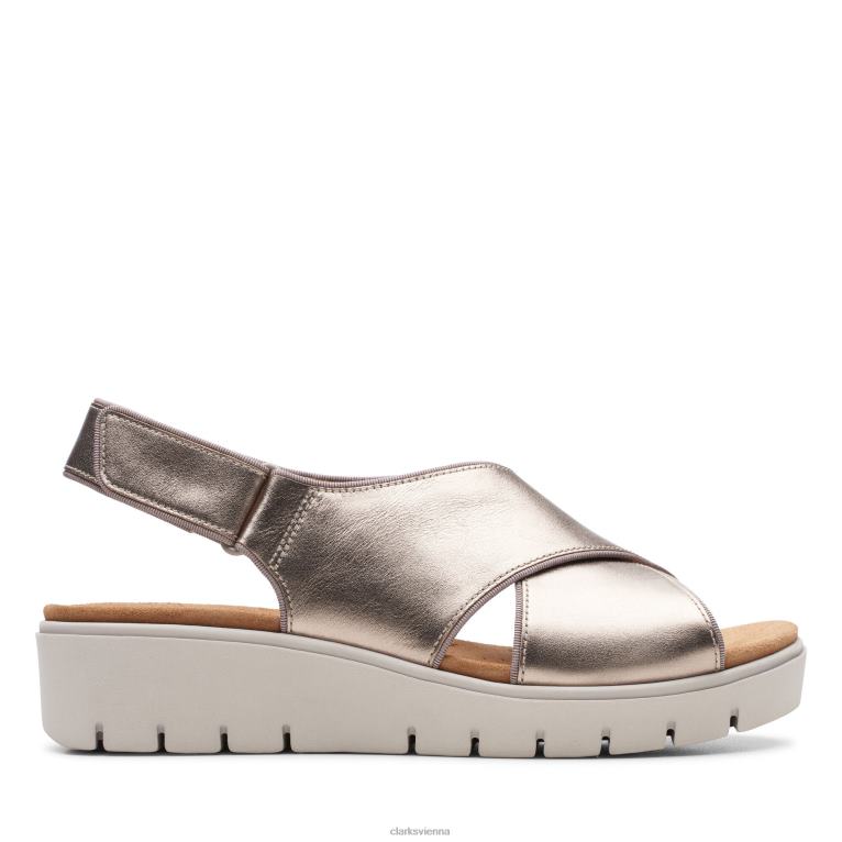 Frauen Clarks un karely sun clarks gold metallic 80BRV3413 Goldmetallic