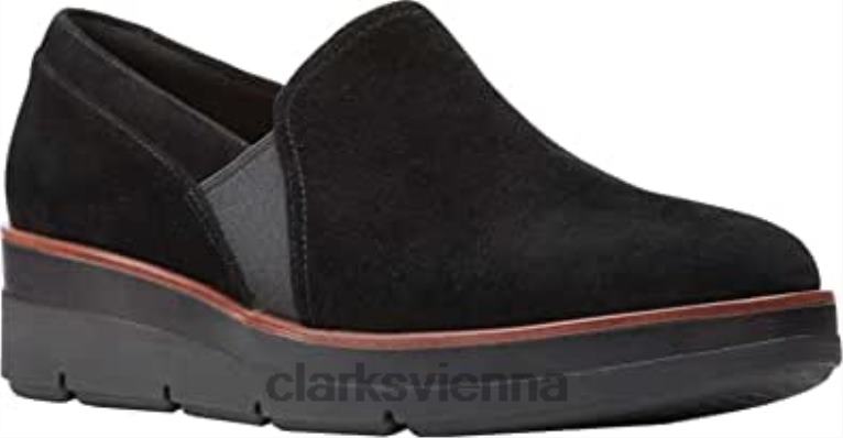 Frauen Clarks Clarks Damen-Shaylave-Slipper aus schwarzem Wildleder 80BRV32