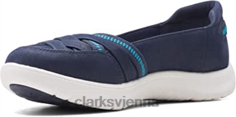 Frauen Clarks Damen Adella Poppy Sneaker Clarks Navy 80BRV1021 Marine