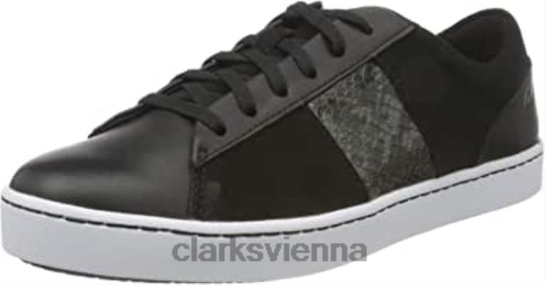 Frauen Clarks Damen-Sneaker Pawley Rilee Clarks Black Combi 80BRV1533