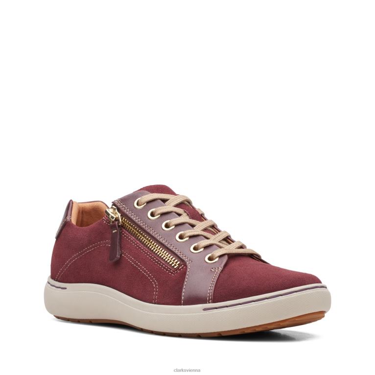 Frauen Clarks Nalle Lace Burgundy Clarks 80BRV3078 Burgund