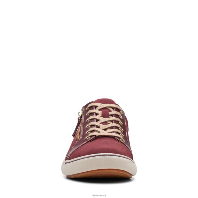 Frauen Clarks Nalle Lace Burgundy Clarks 80BRV3078 Burgund