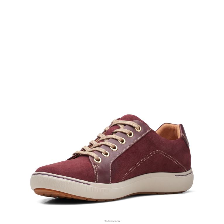 Frauen Clarks Nalle Lace Burgundy Clarks 80BRV3078 Burgund