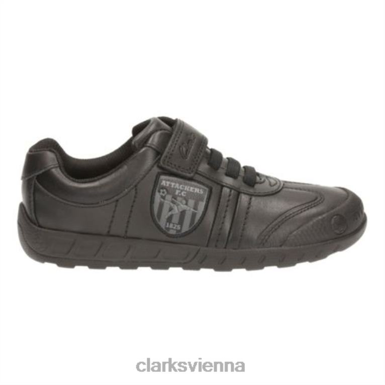 Kinder Clarks Clarks Black Leaderplay Inf F Fit 80BRV4913 Schwarz