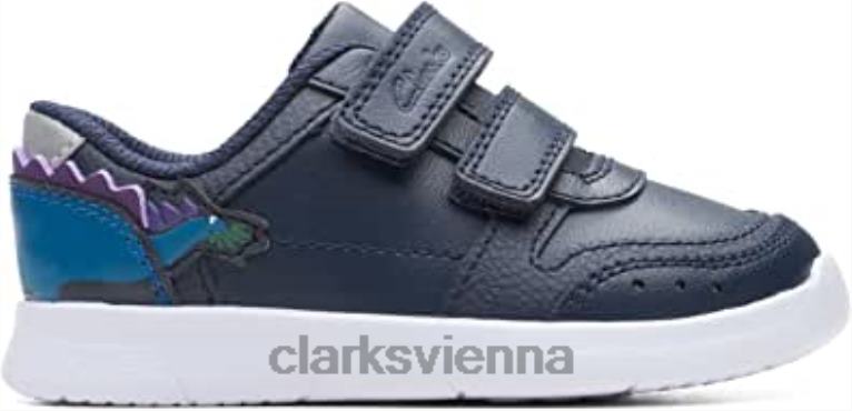 Kinder Clarks Clarks Ath Steggy Kleinkind-Lederschuhe in Marineblau 80BRV906