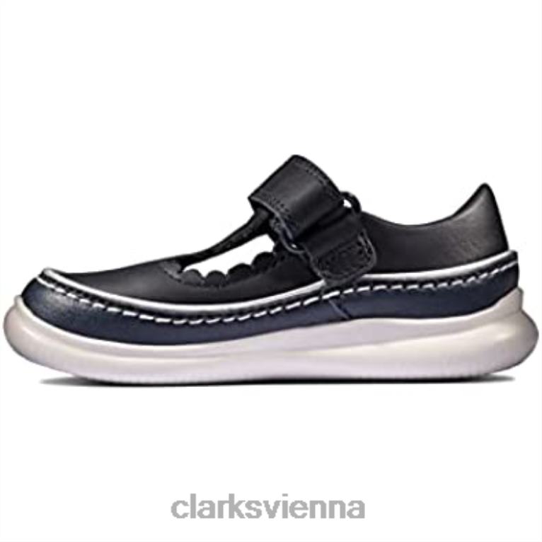 Kinder Clarks Crest Sky Kleinkind-Lederschuhe Navy Clarks 80BRV1276