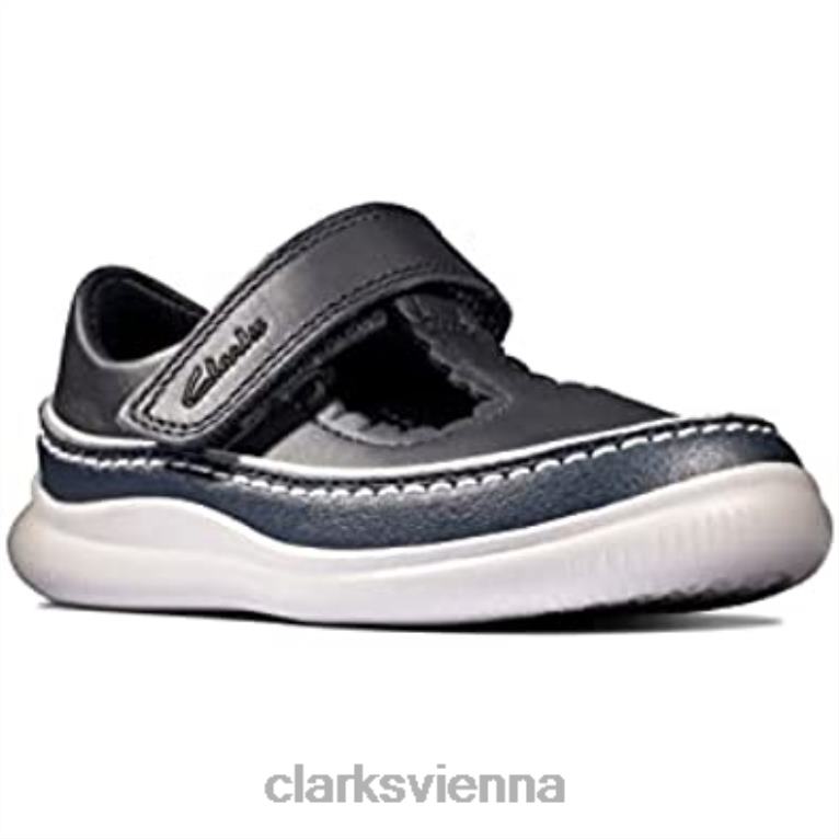 Kinder Clarks Crest Sky Kleinkind-Lederschuhe Navy Clarks 80BRV1276