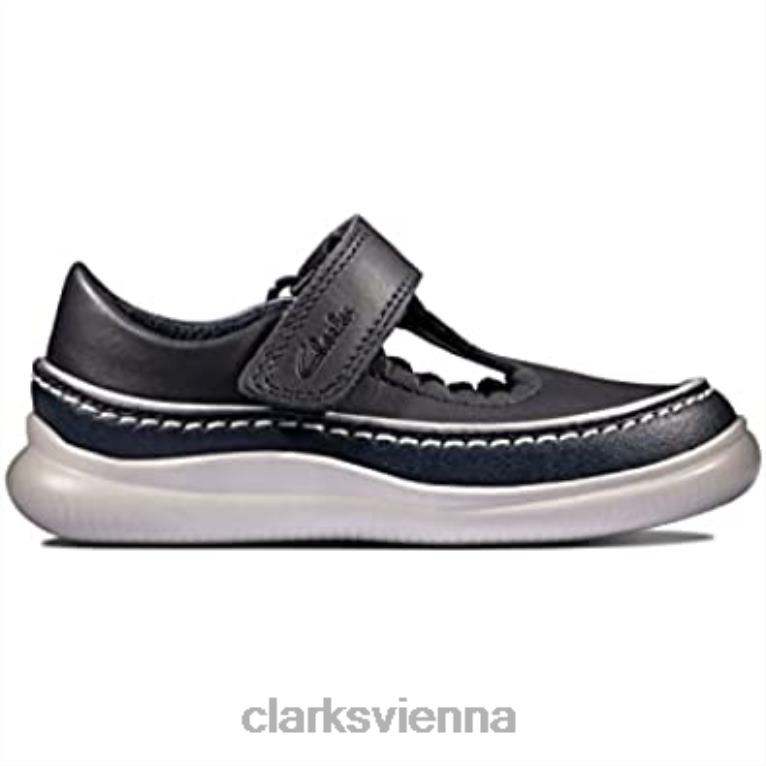 Kinder Clarks Crest Sky Kleinkind-Lederschuhe Navy Clarks 80BRV1276