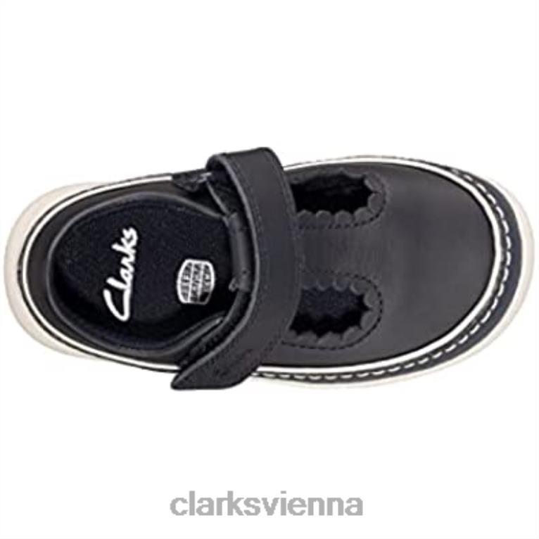 Kinder Clarks Crest Sky Kleinkind-Lederschuhe Navy Clarks 80BRV1276