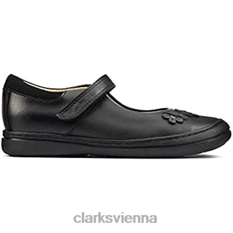 Kinder Clarks Clarks Scooter Daisy Kid Lederschuhe schwarz 80BRV971