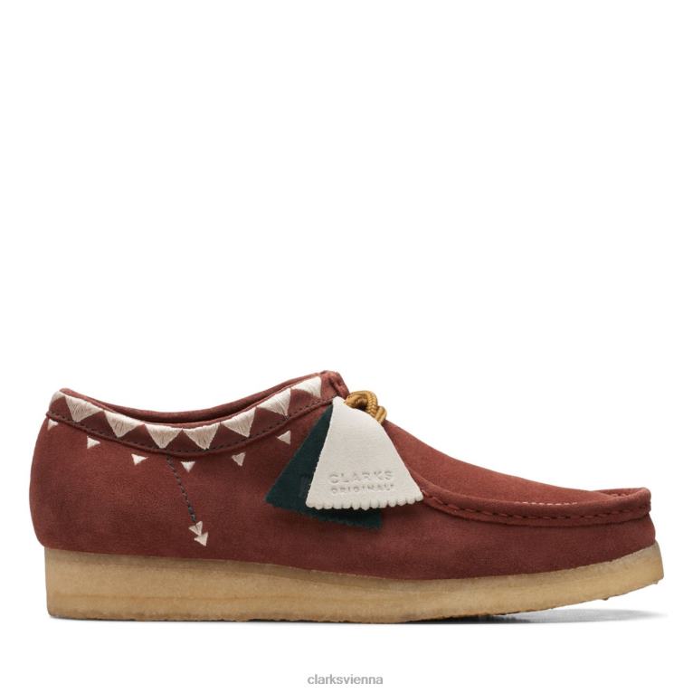 Männer Clarks Auburn Wallabee Auburn Clarks 80BRV5636 kastanienbraun