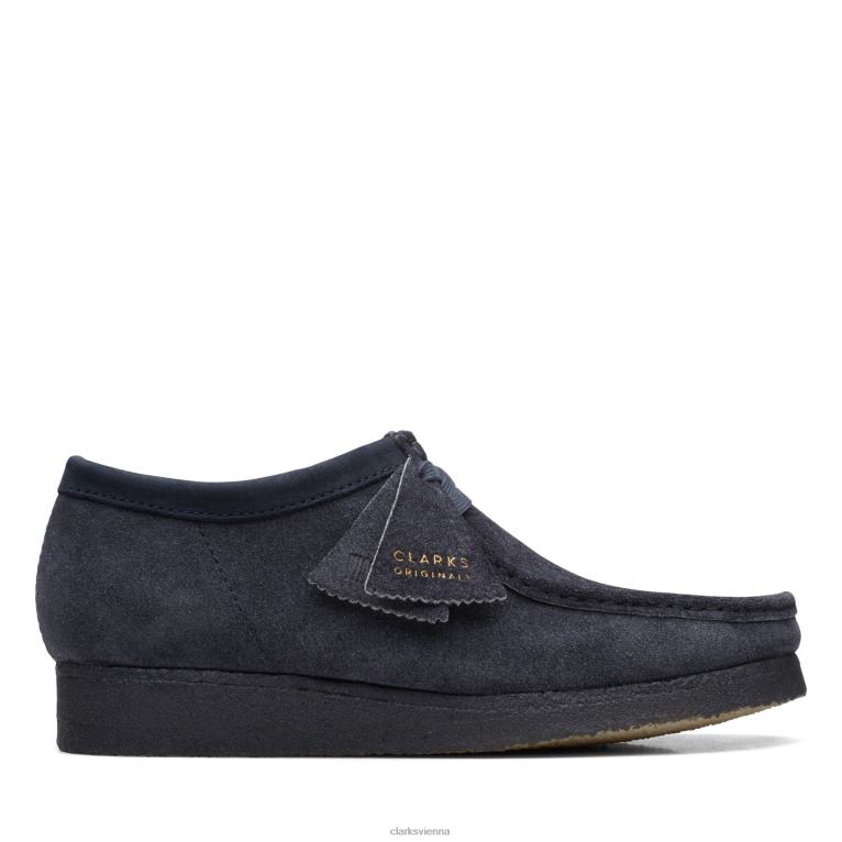 Männer Clarks Marineblauer Clarks Wallabee 80BRV3611 Marine