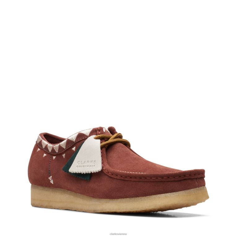 Männer Clarks Wallabee Auburn Clarks 80BRV3630 kastanienbraun