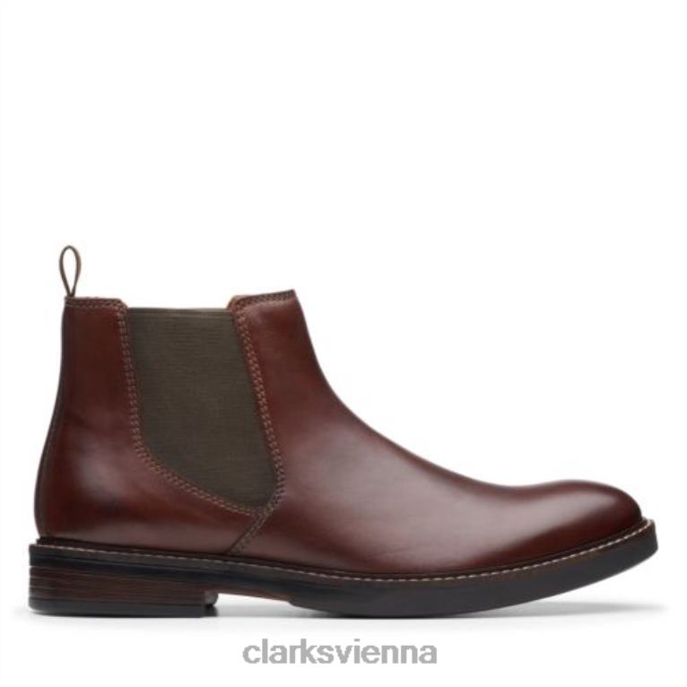 Männer Clarks Paulson Up Clarks Mahogany Leder 80BRV4549 Mahagonileder