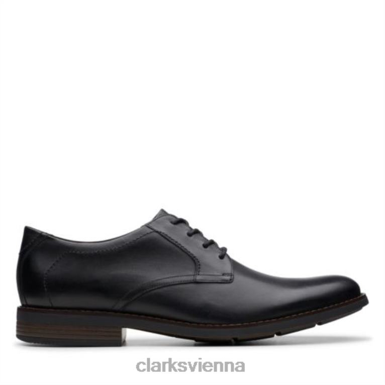 Männer Clarks schwarzes Lederbecken Lace Clarks 80BRV4460 schwarzes Leder