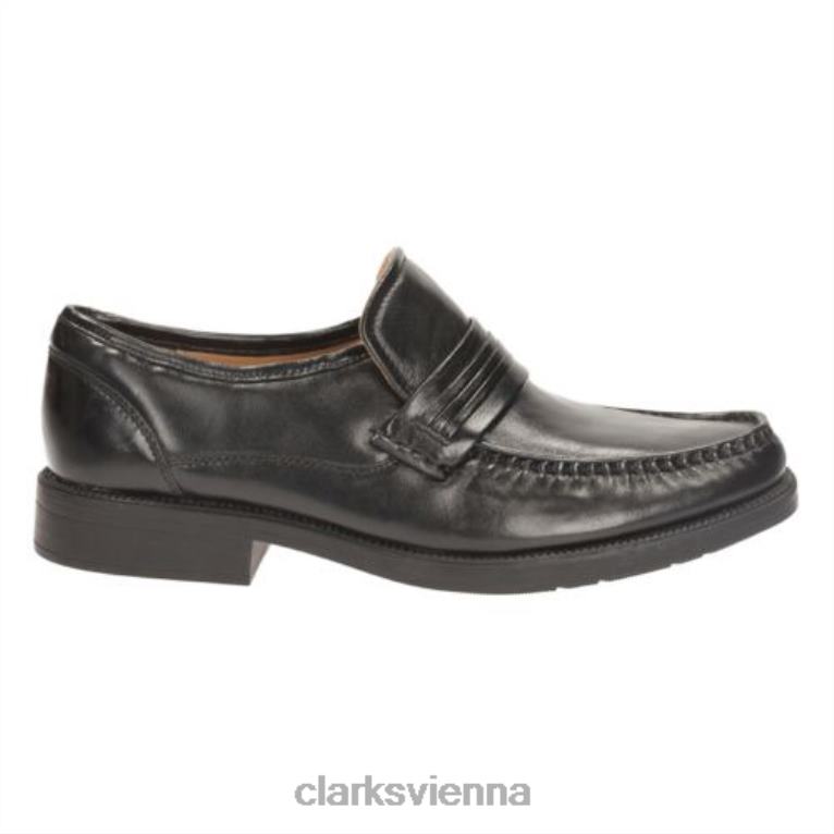 Männer Clarks Hagelarbeit Clarks schwarzes Leder 80BRV4407 schwarzes Leder