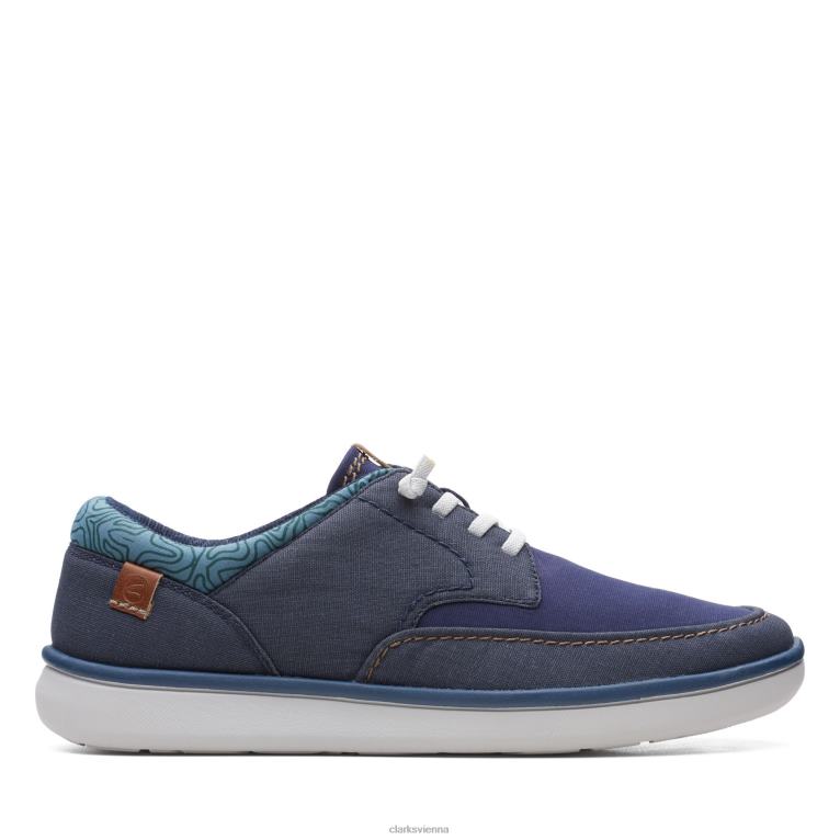 Männer Clarks Navy Combi Cantal Low Clarks 80BRV3668 Marinekombi