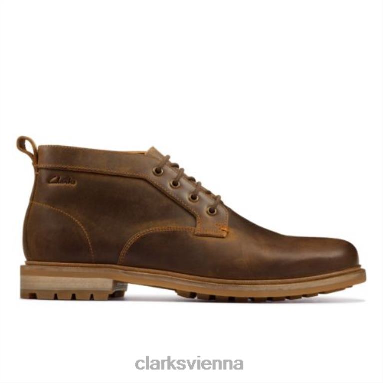 Männer Clarks Bienenwachsleder Clarks Foxwell Mid 80BRV4371 Bienenwachsleder