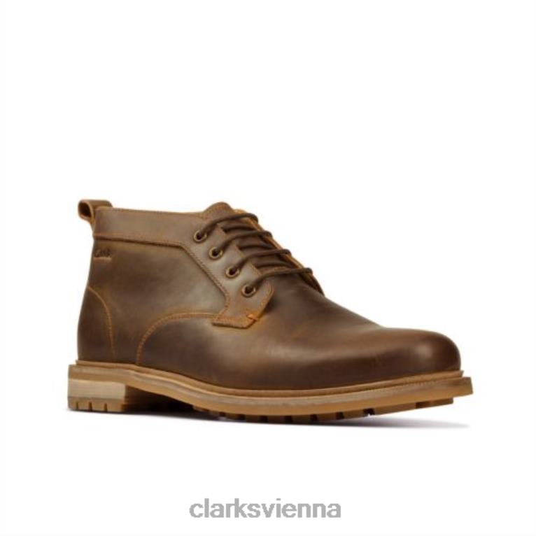 Männer Clarks Bienenwachsleder Clarks Foxwell Mid 80BRV4371 Bienenwachsleder