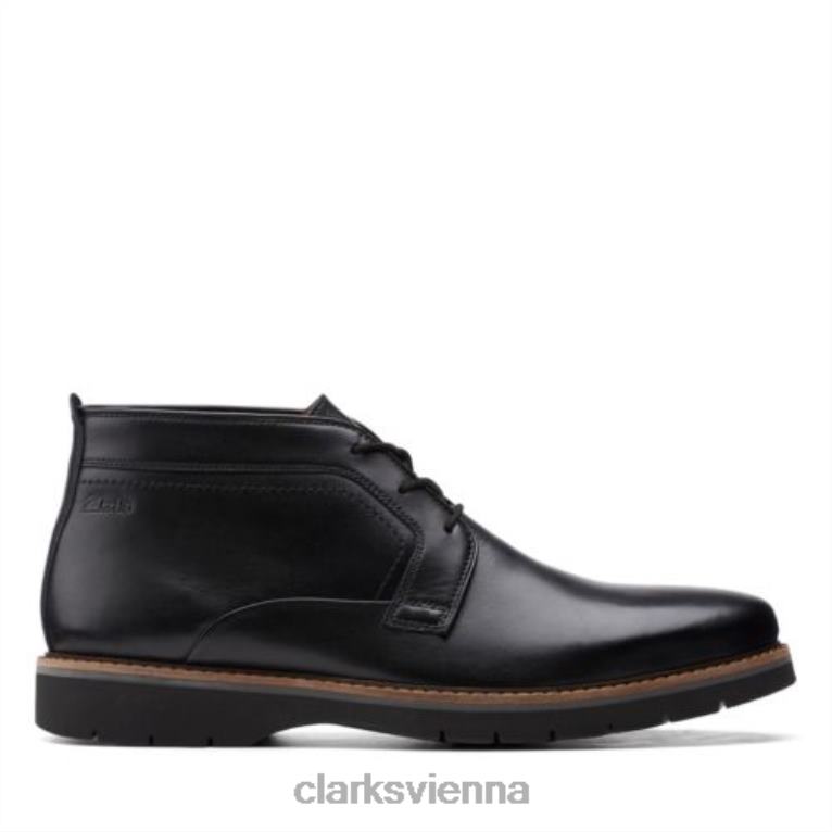 Männer Clarks Clarks Bayhill mittelschwarzes Glattleder 80BRV4370 schwarzes Glattleder