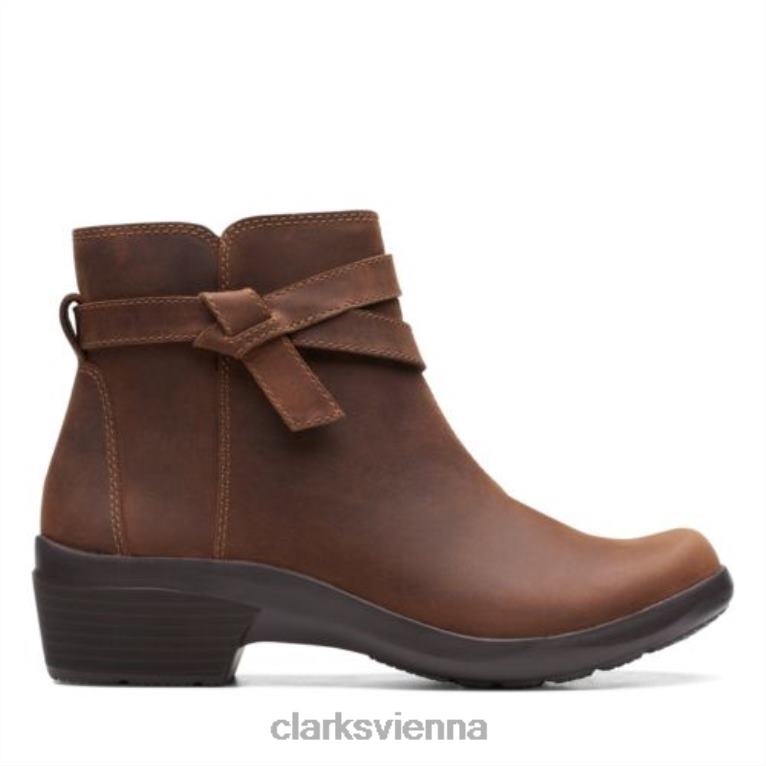 unisex Clarks Angie Spice dunkelbraunes Leder Clarks 80BRV4150 dunkelbraunes Leder