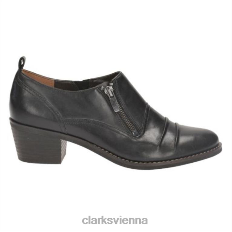 unisex Clarks Clarks Hamlyn Marie schwarzes Leder 80BRV4074 schwarzes Leder