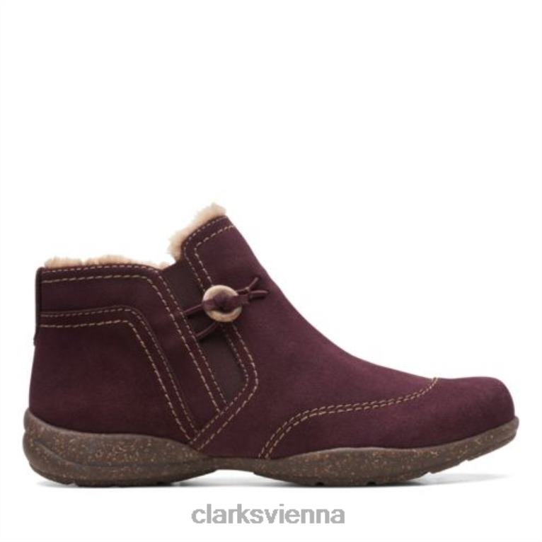 unisex Clarks Clarks Rosevilleaster burgunderrotes Wildleder 80BRV4154 Burgunderrotes Wildleder