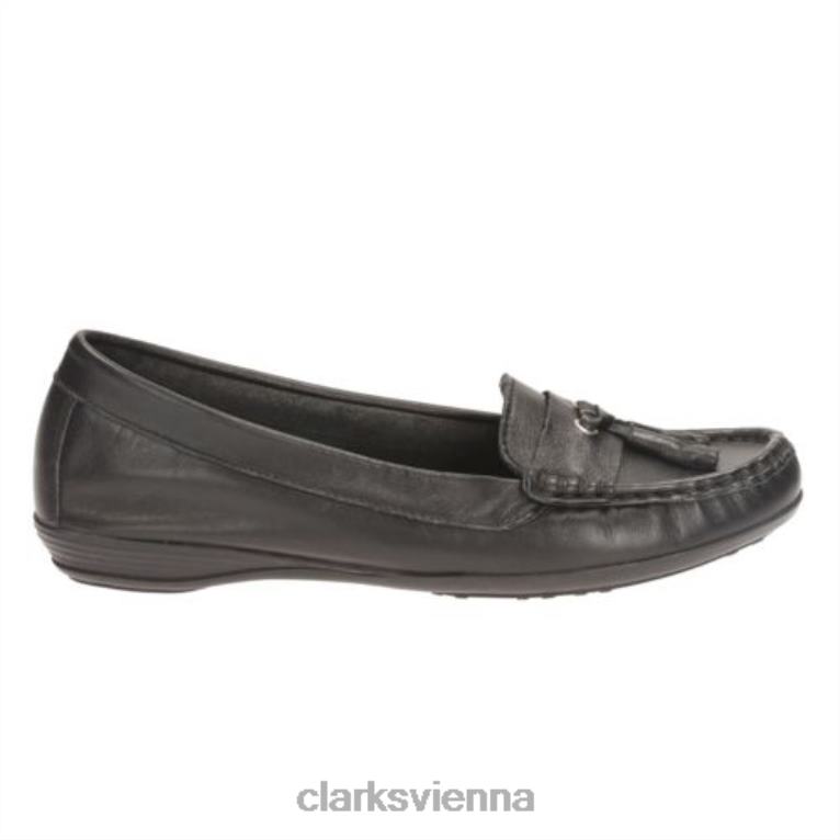 unisex Clarks Faith Clarks schwarzes Leder 80BRV4087 schwarzes Leder