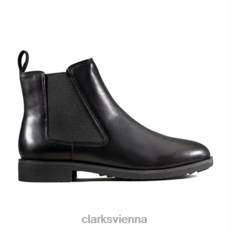 unisex Clarks Griff Plaza Clarks schwarzes Leder 80BRV4199 schwarzes Leder