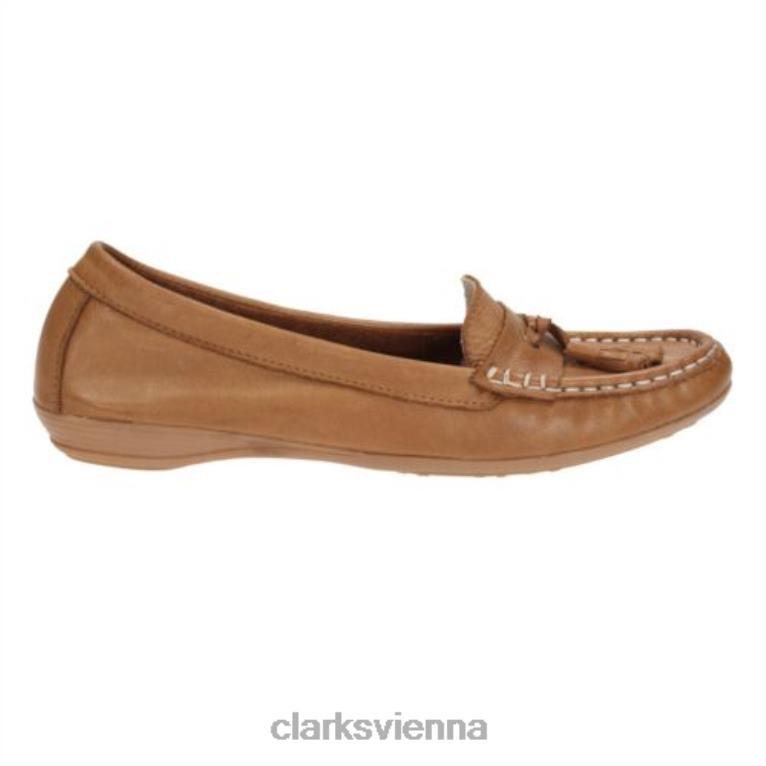 unisex Clarks Hellbraunes Leder von Clarks Faith 80BRV4088 braunes Leder