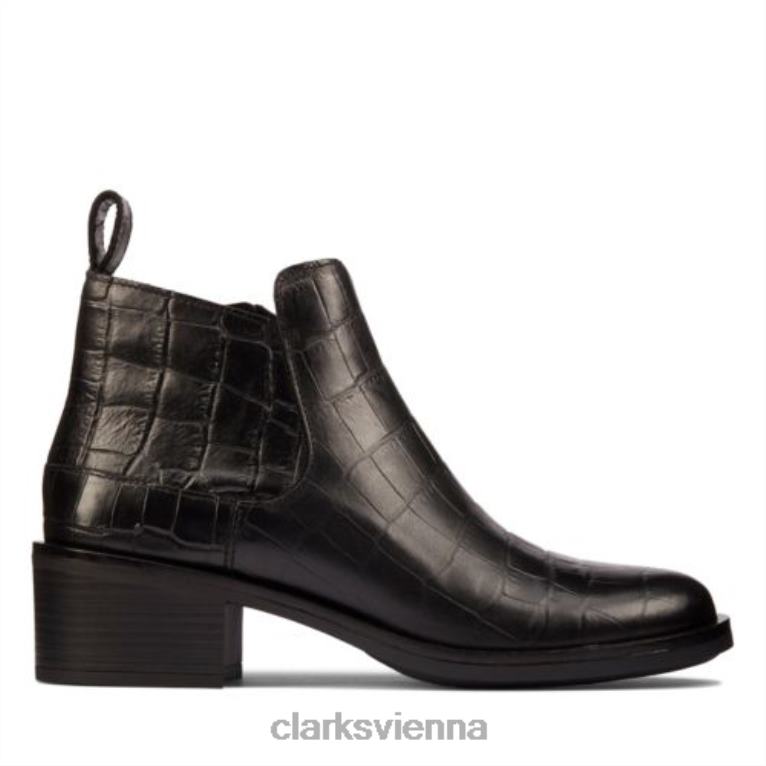 unisex Clarks Memi Zip Clarks Black Croc 80BRV4117 schwarzes Krokodil