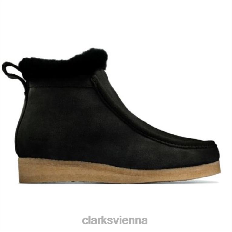 unisex Clarks Wallabee Frost Clarks Black SDE 80BRV4165 schwarze Seite